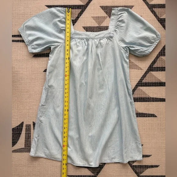 Blue Puff Sleeve & Square Neck Dress - Picture 3 of 3